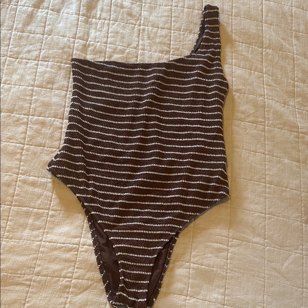 Striped One-Shoulder Abercrombie & Fitch One Piece